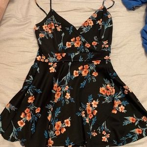 Floral mini skort dress